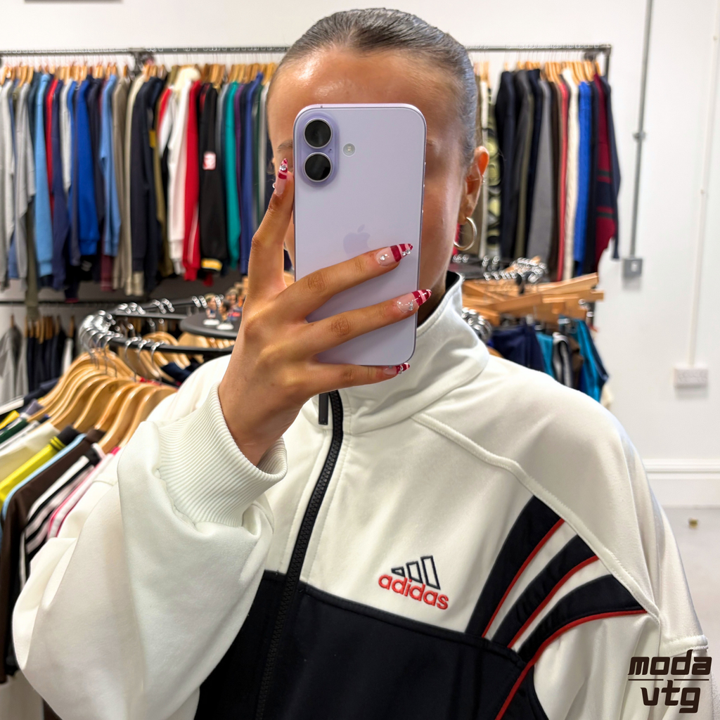 Vintage 90s Adidas Track Jacket White Large Unisex Retro