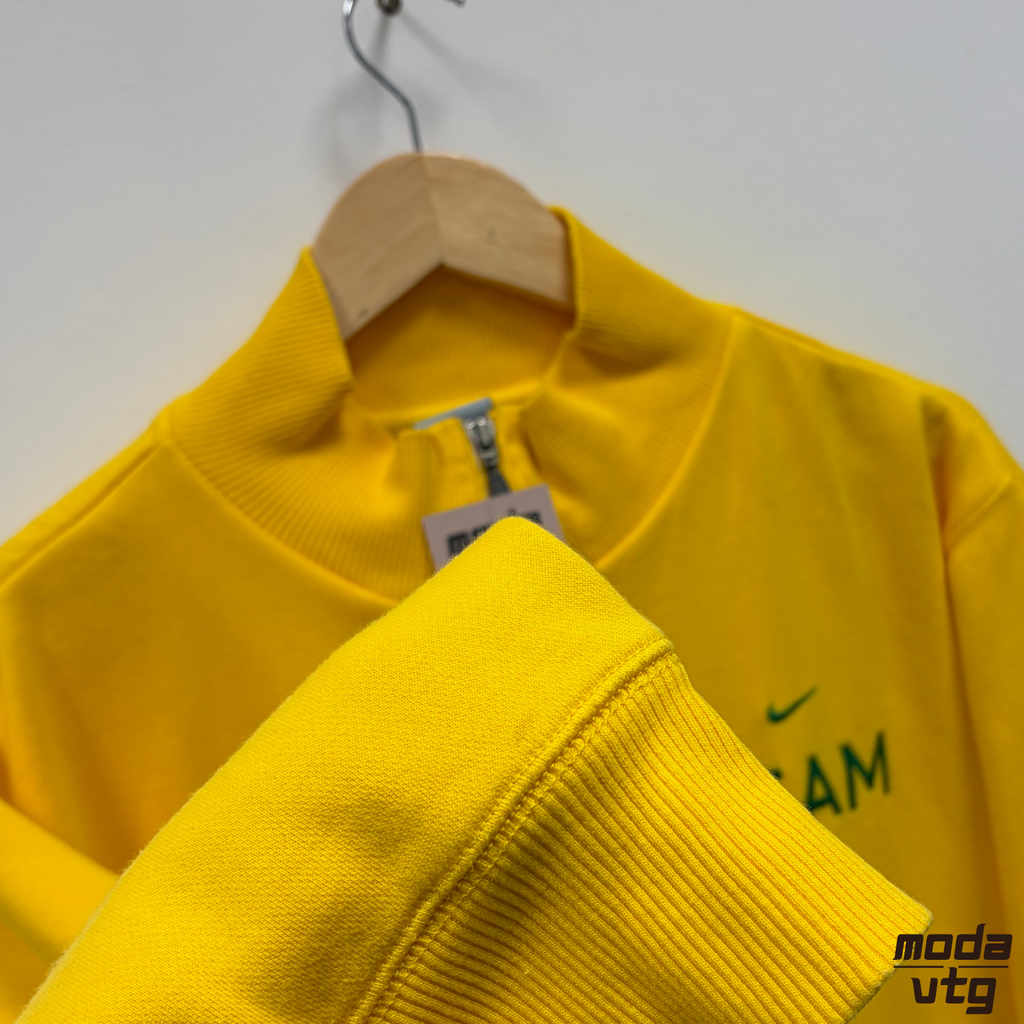 Vintage Y2K Nike Brazil Sweatshirt Yellow Large Retro Unisex