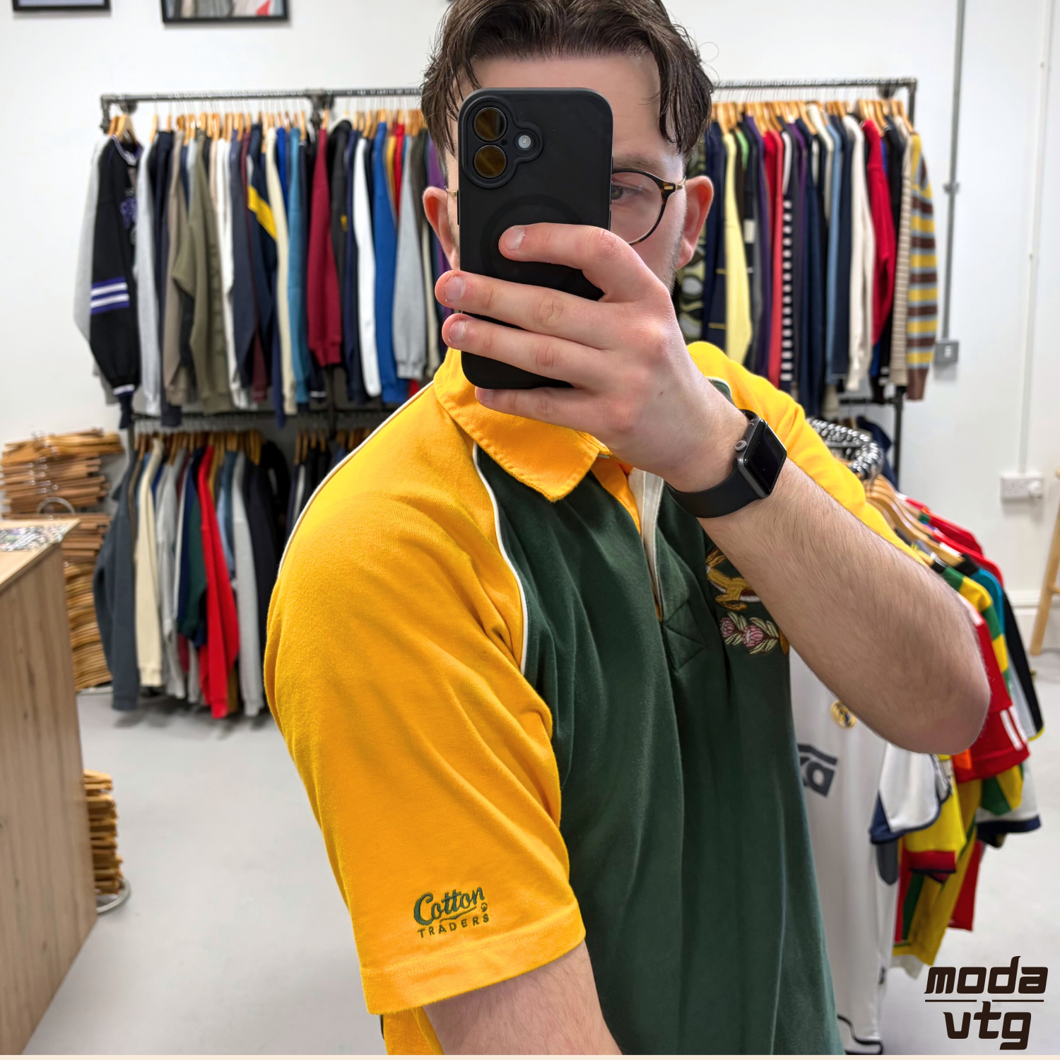 Vintage 1992 South Africa Rugby Polo Green Large Retro Cotton Traders Springboks