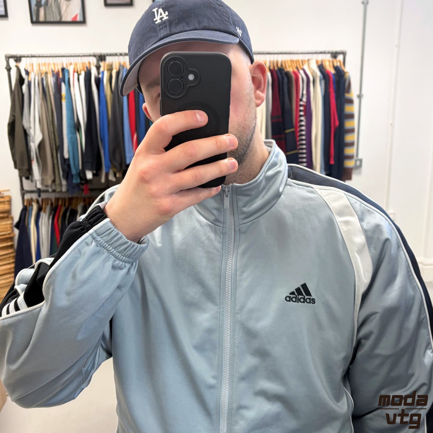 Vintage Y2K Adidas Track Jacket Large Grey Retro Unisex