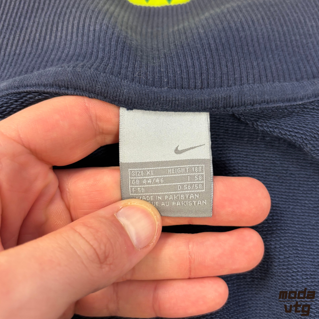 Vintage Y2K Nike Sweatshirt Navy Grey XL Full Zip