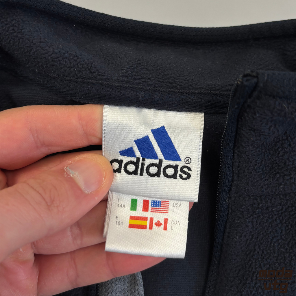 Vintage 90s Adidas Fleece Navy Small Quarter Zip