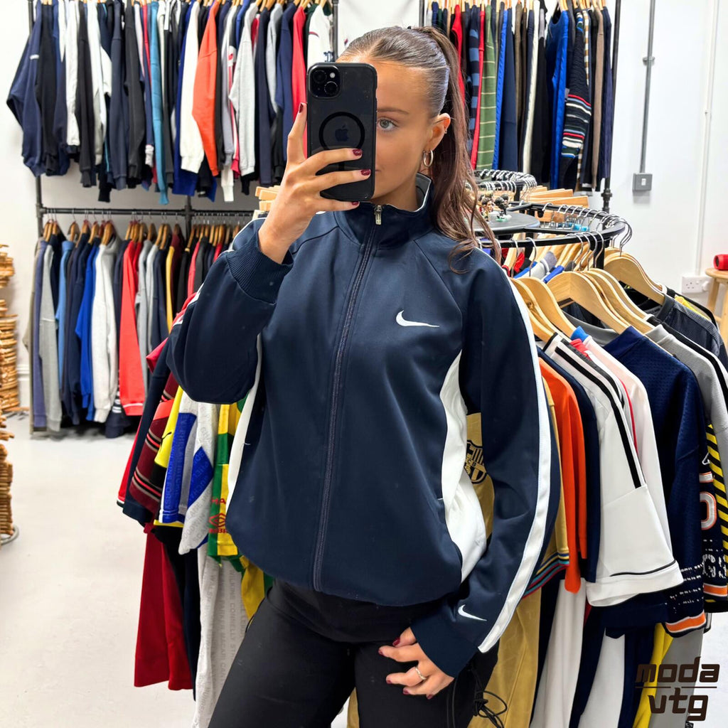 Vintage Y2K Nike Track Jacket Navy Medium Retro Unisex