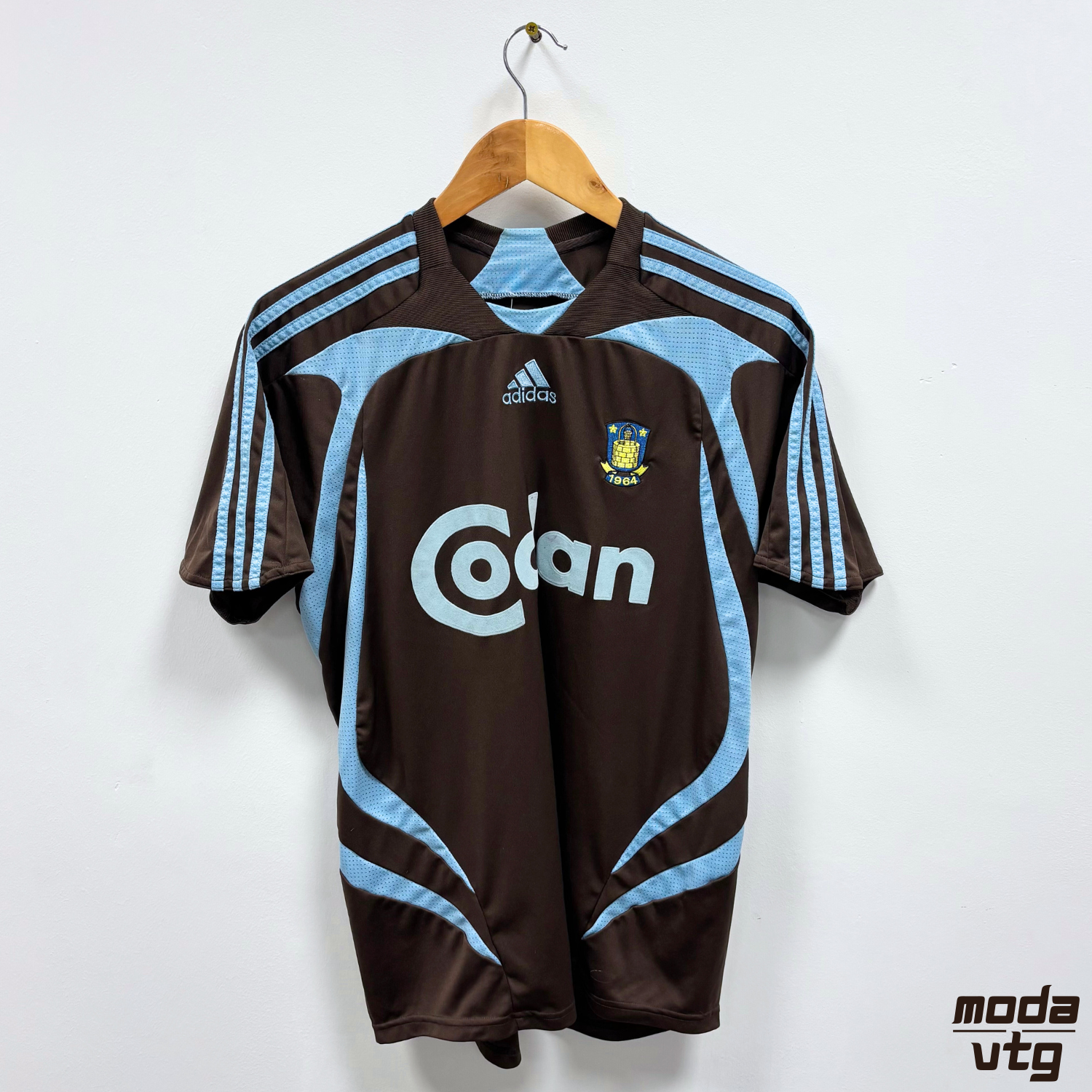 Vintage Y2K Brøndby IF Away Shirt 2007/08 Brown Medium Blokecore Festival
