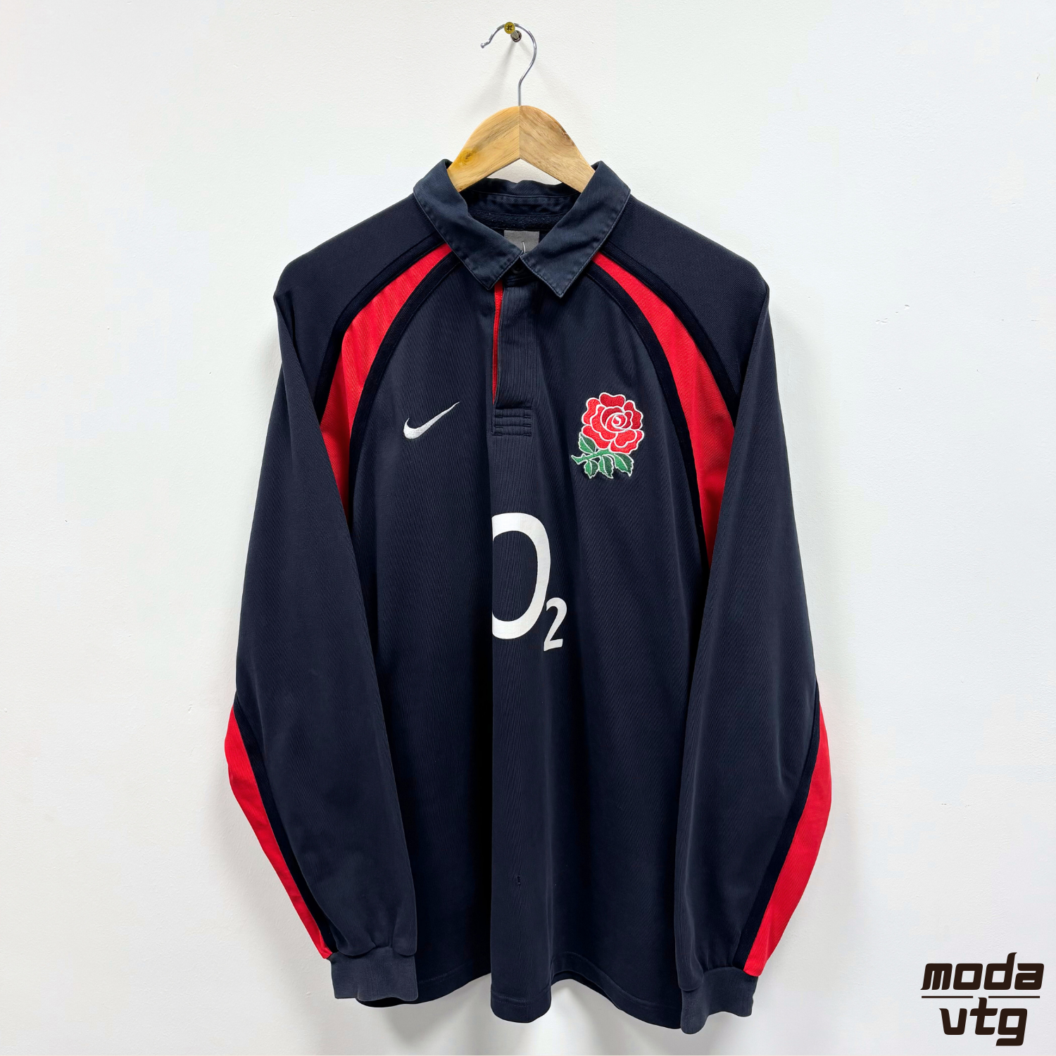 Vintage 2003 England Rugby Polo Navy XL