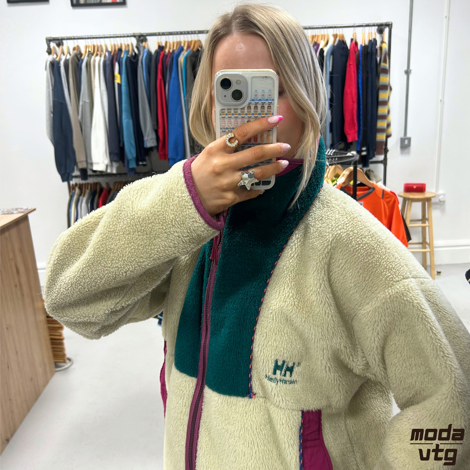 Vintage 90s Helly Hansen Fleece Beige Large Unisex Retro