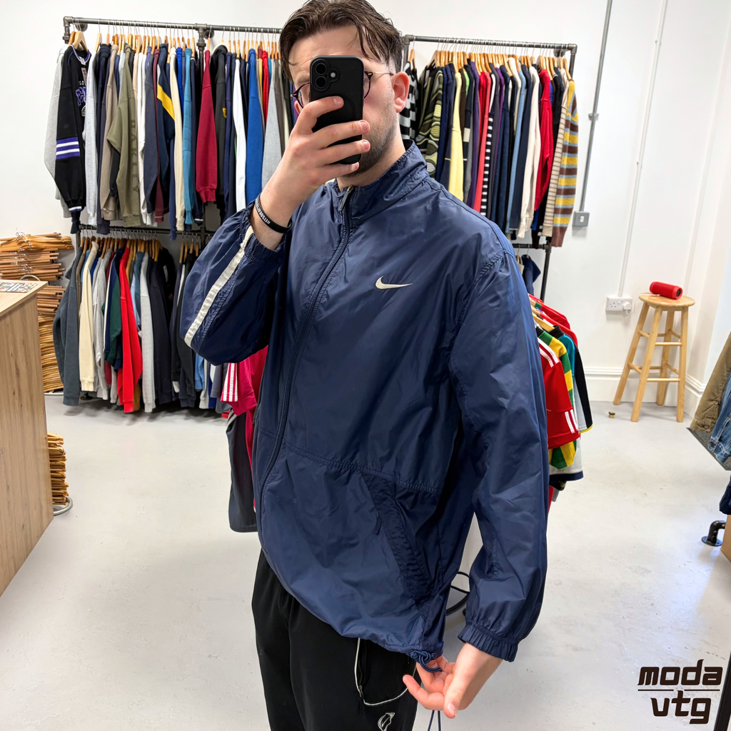 Vintage 90s Nike Raincoat Navy XL Windbreaker Winter Unisex