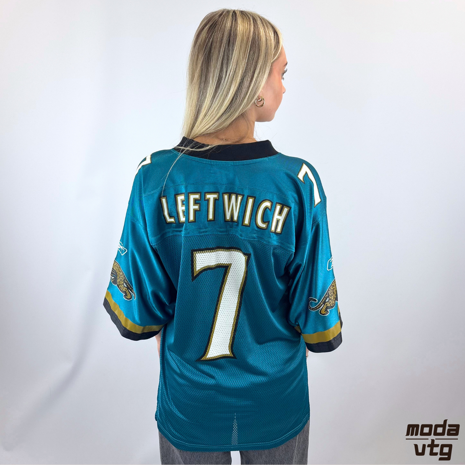 Vintage Y2K Jackson Jaguars Reebok Jersey Turquoise Medium #7 Byron Leftwich NFL