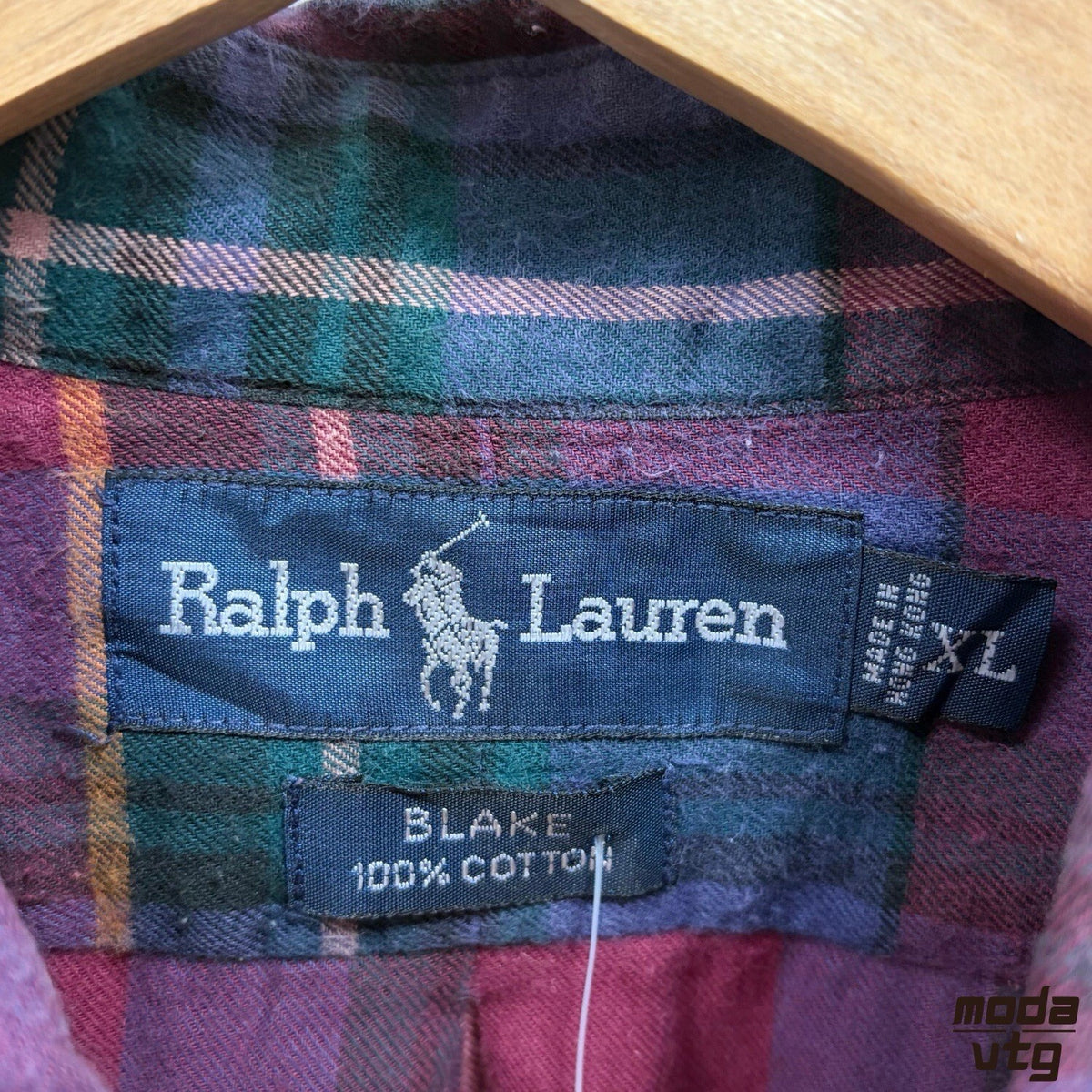 Ralph Lauren Shirt Checked XXL Long Sleeve 90s Vintage Blake Preppy Quiet Luxury