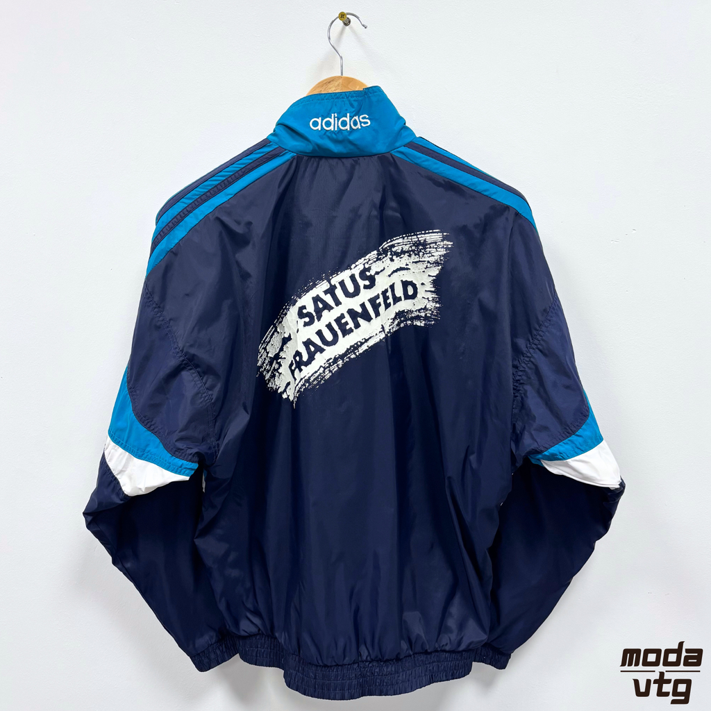Vintage 90s Adidas Track Jacket Navy Medium Retro Festival