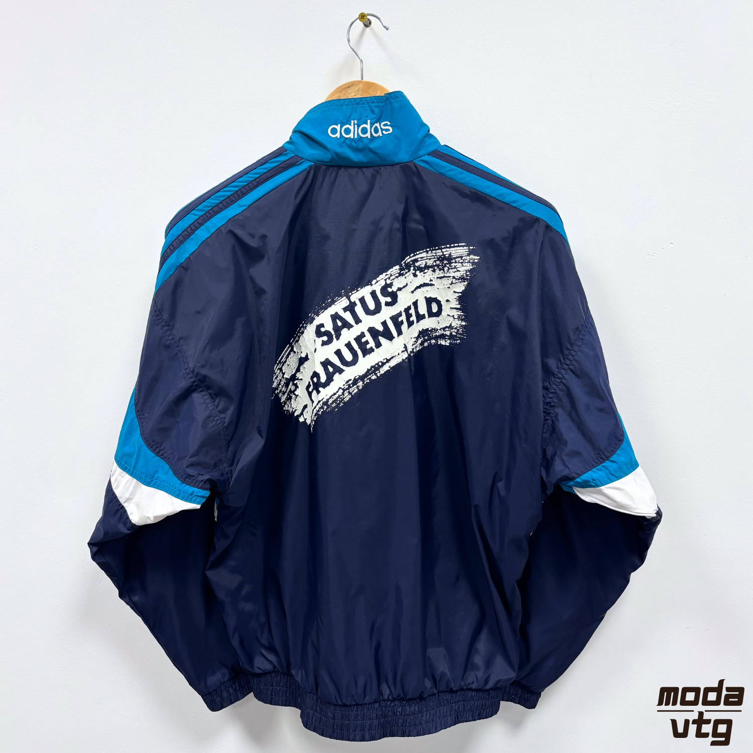 Vintage 90s Adidas Track Jacket Navy Medium Retro Festival