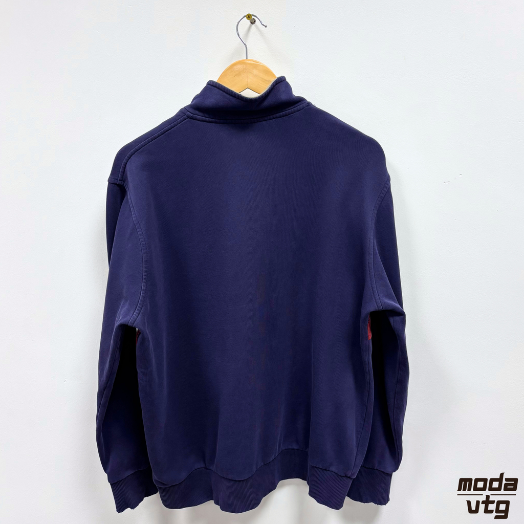 Vintage Y2K Lacoste Sweatshirt Navy Medium Quarter Zip