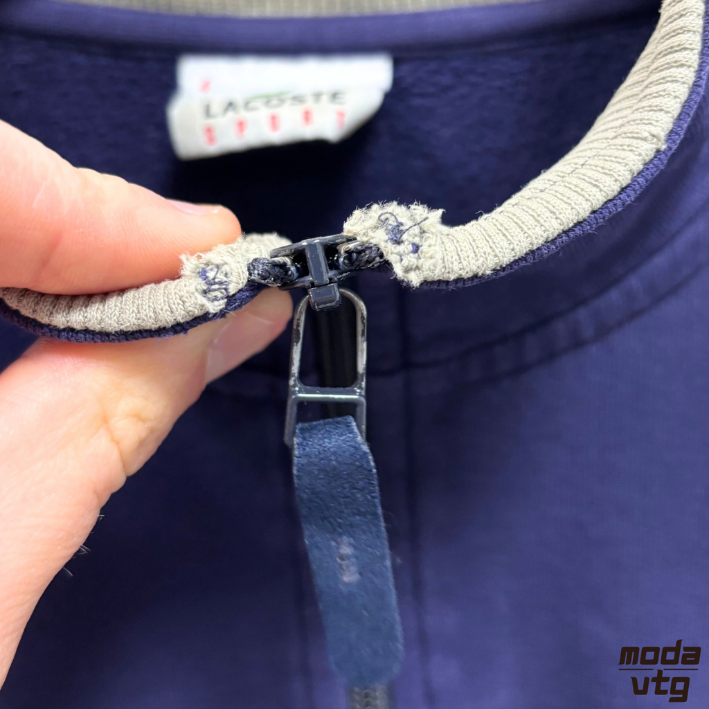 Vintage Y2K Lacoste Sweatshirt Navy Medium Quarter Zip