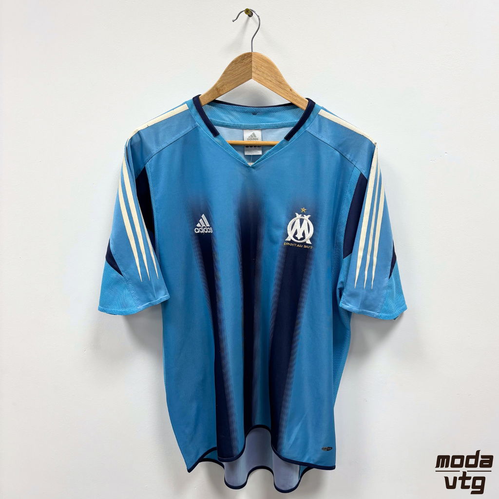 Vintage Y2K 2004/05 Marseille Away Kit Blue Large Retro