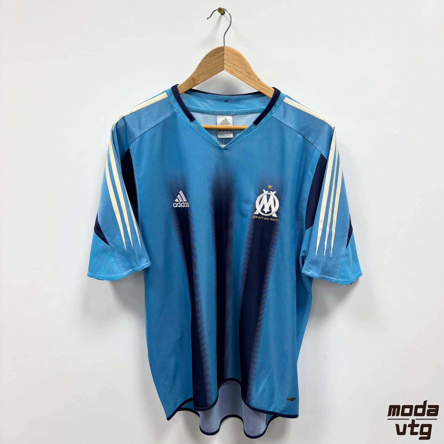 Vintage Y2K 2004/05 Marseille Away Kit Blue Large Retro