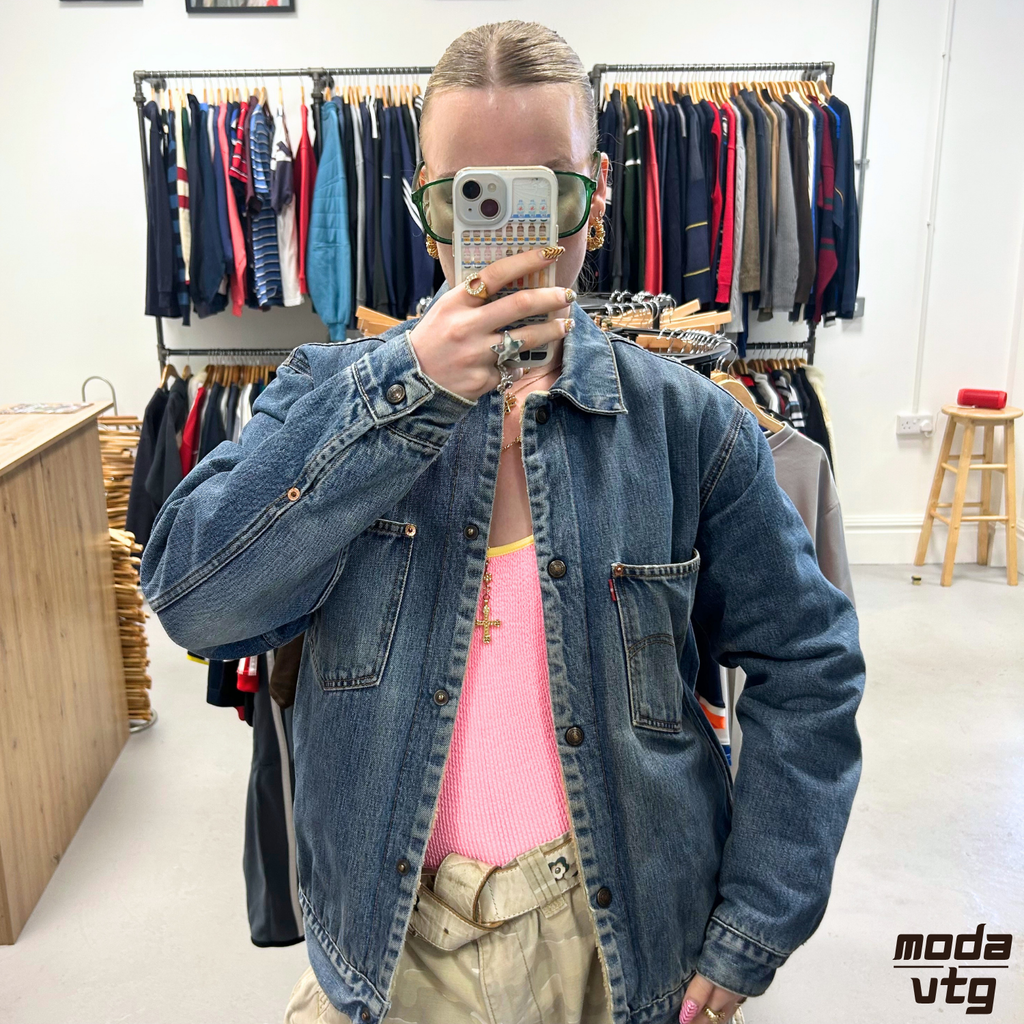 Vintage Y2K Levi’s Chore Jacket Blue Medium Denim Retro Unisex