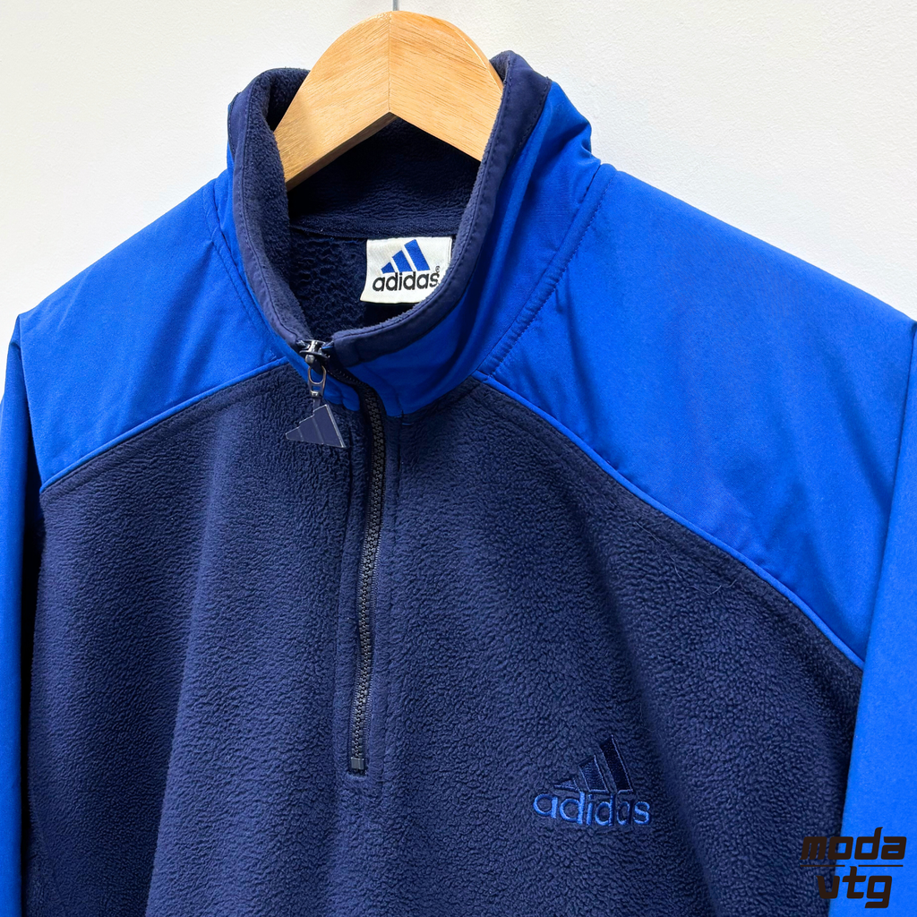 Vintage 90s Adidas Fleece Navy XL Full Zip Winter
