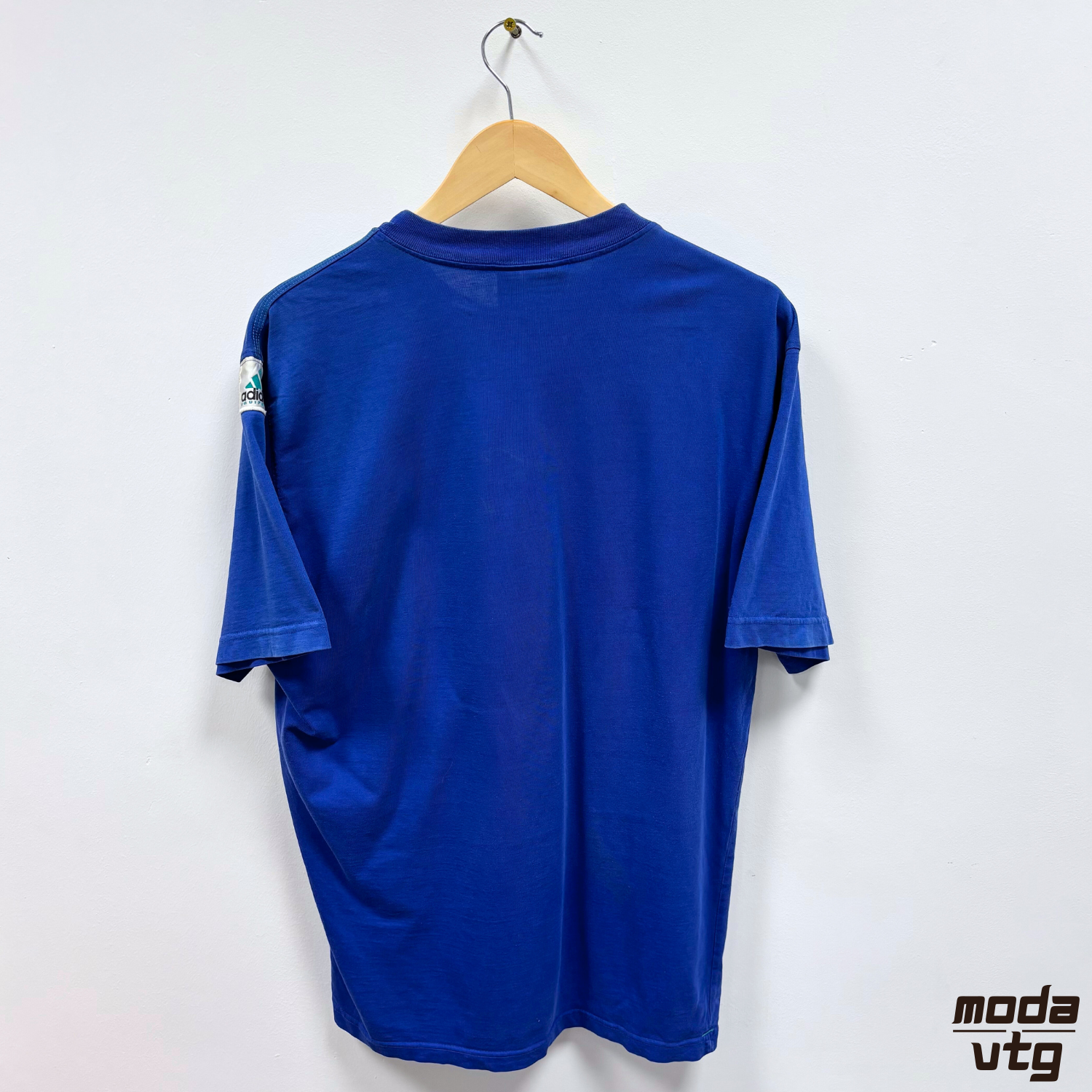 Vintage 90s Adidas Equipment T-Shirt Blue XL