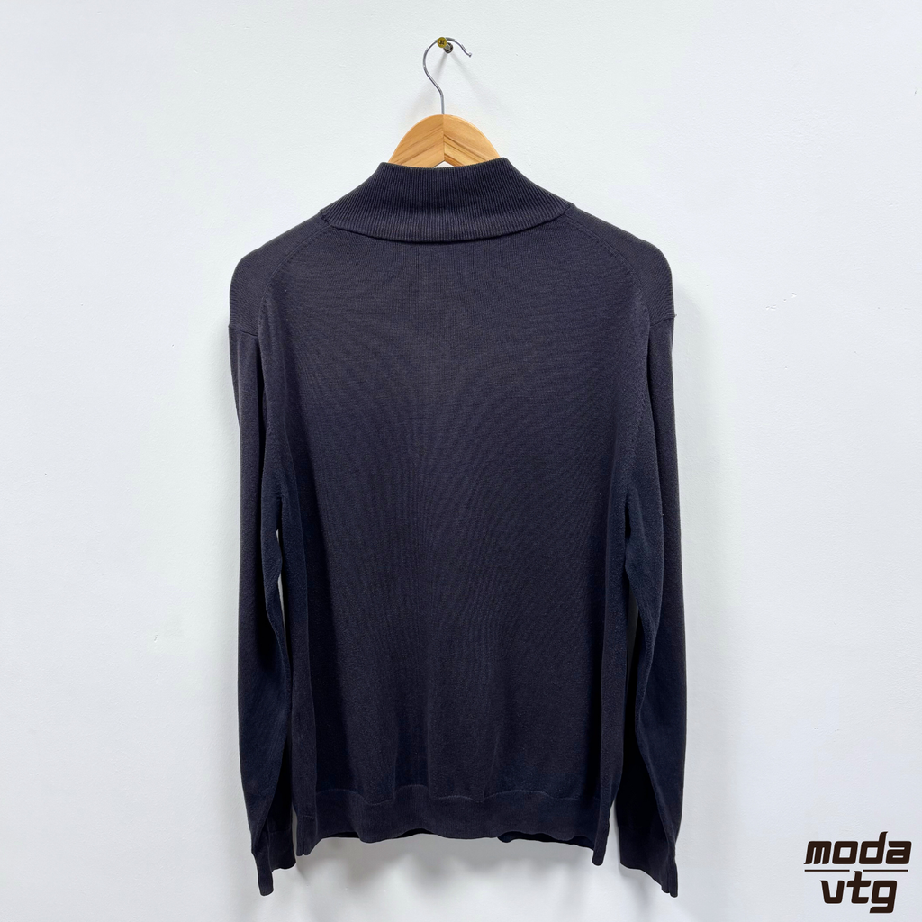 Vintage Y2K GANT Jumper Navy Large Full Zip