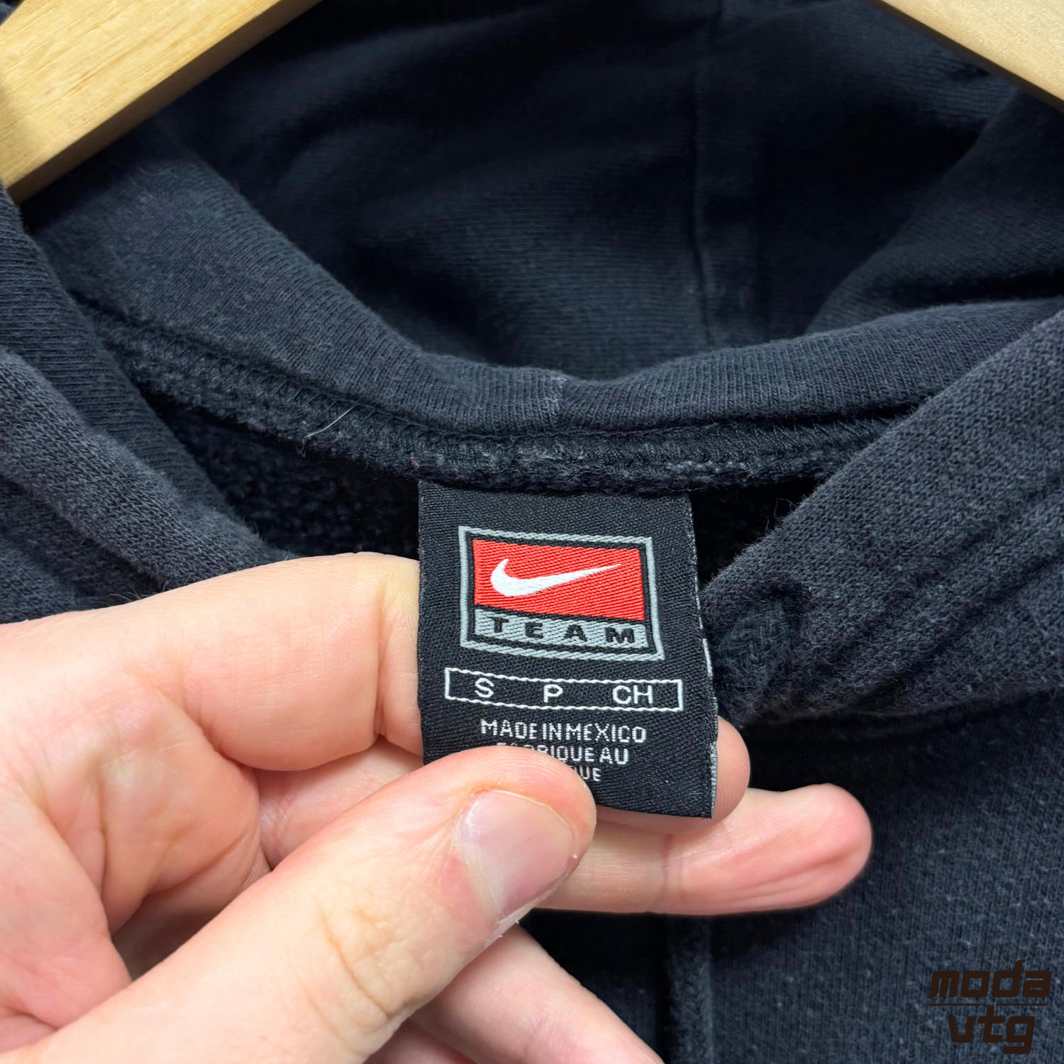 Vintage 90s Nike Hoodie Black Small Retro Wake Forest University Spell Out