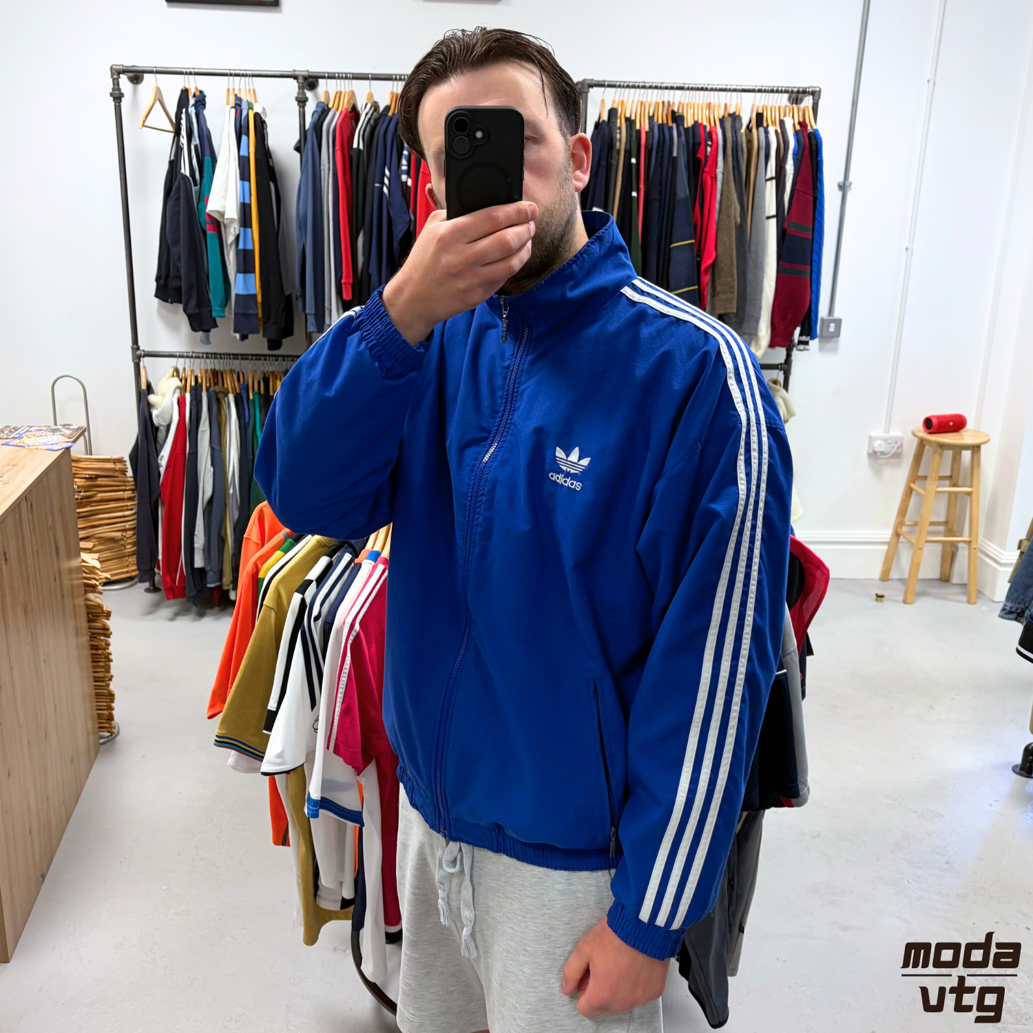 Vintage 90s Adidas Track Jacket Blue XL Retro Unisex