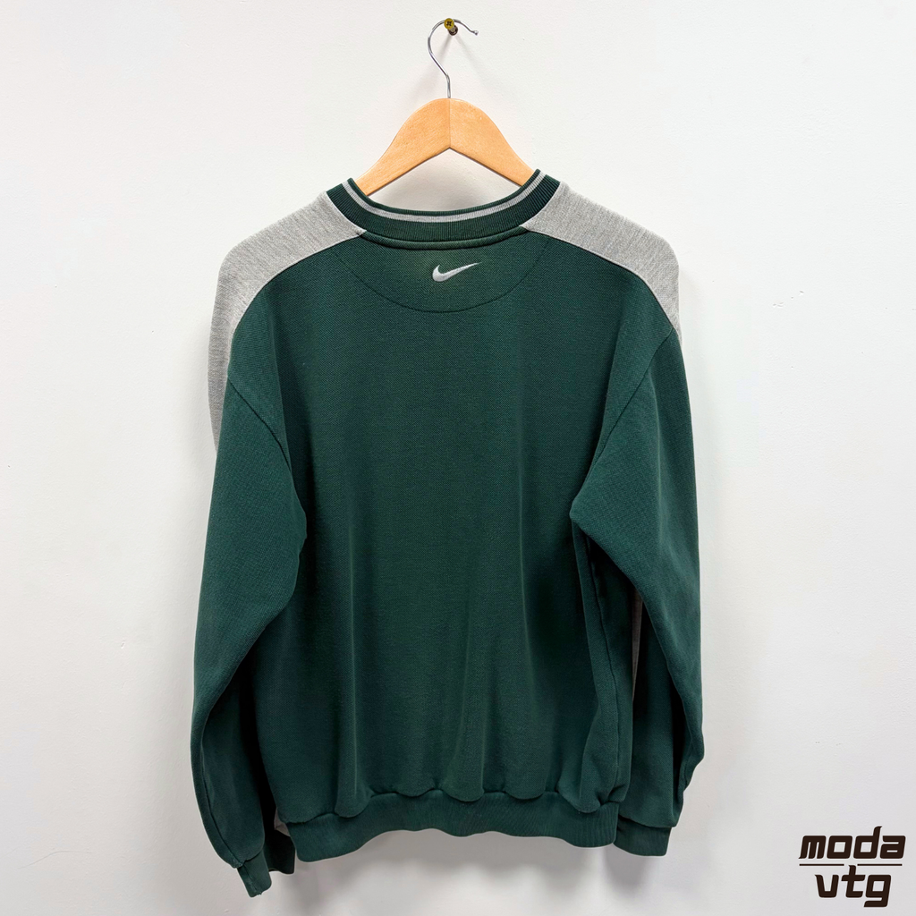 Vintage 90s Nike Sweatshirt Green Medium Retro Unisex