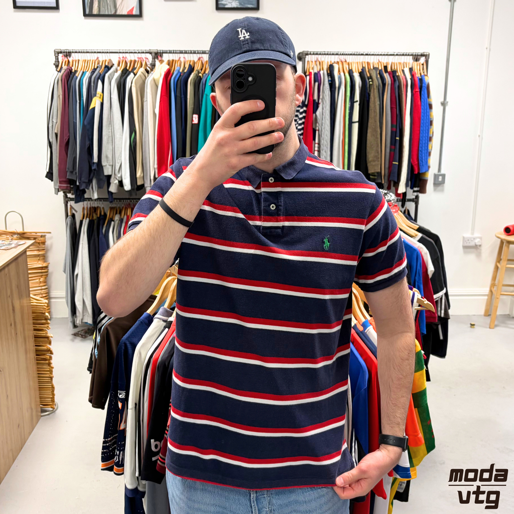 Vintage 90s Ralph Lauren Polo Navy XL Striped Summer Unisex