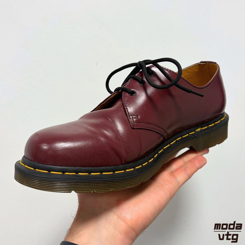 Dr Martens 1461 Shoes Cherry Red UK 10 Smooth Leather 3 Eyelet Oxblood Mod Punk