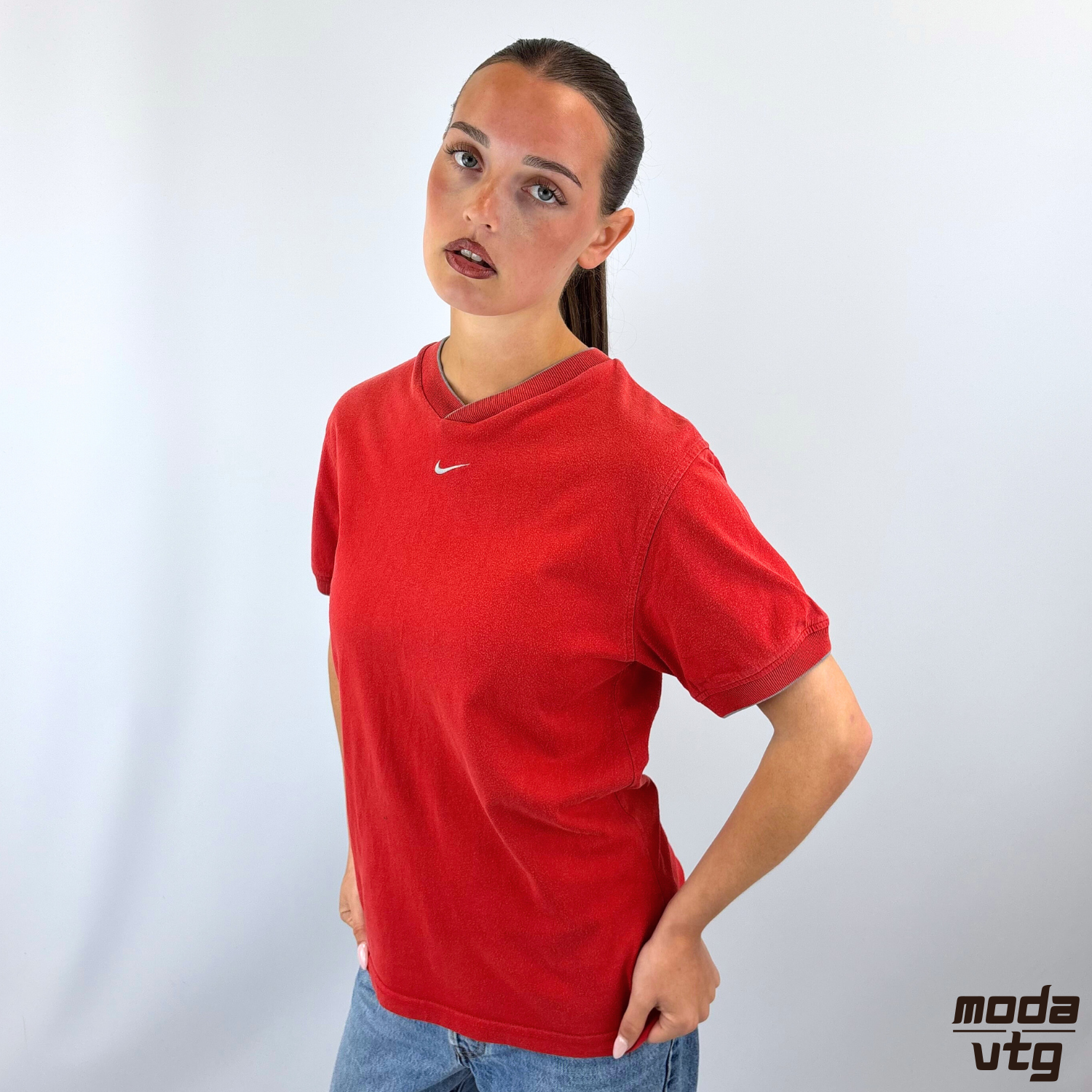 Vintage 90s Nike T-Shirt Red XS Swoosh