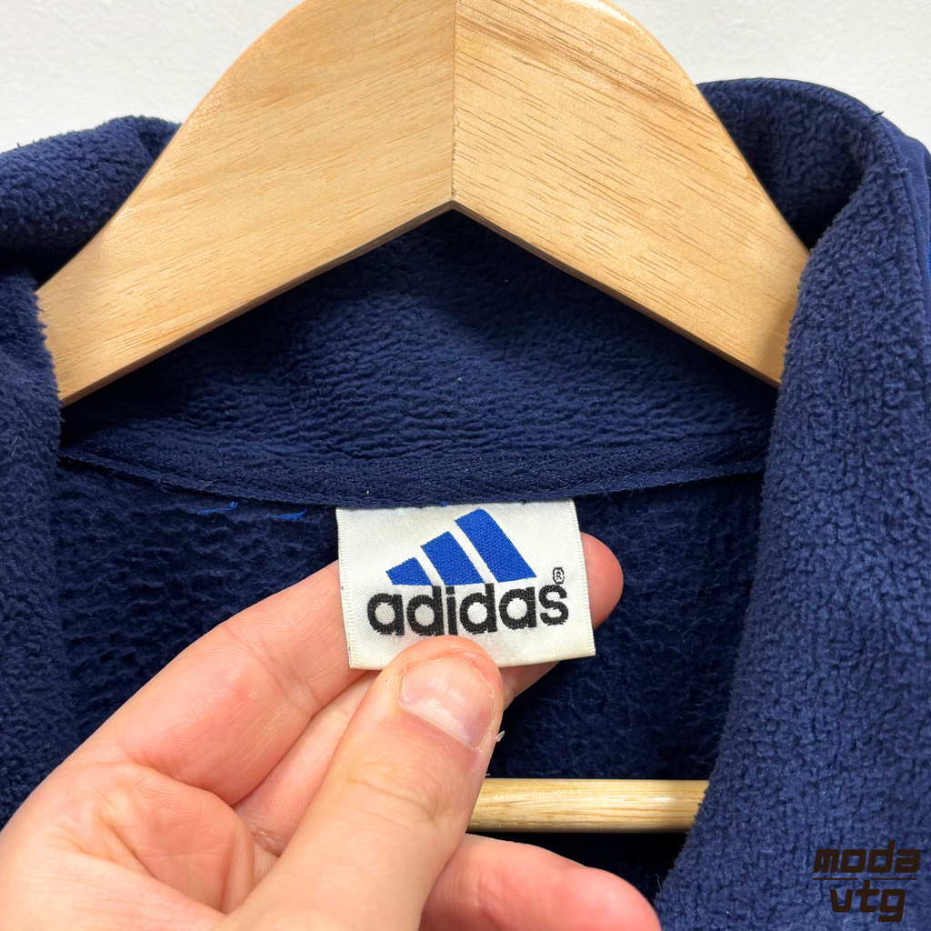 Vintage 90s Adidas Fleece Navy XL Full Zip Winter