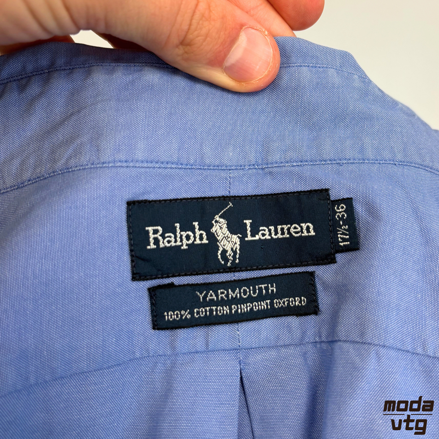 Vintage 90s Ralph Lauren Shirt Blue XL Yarmouth Cotton