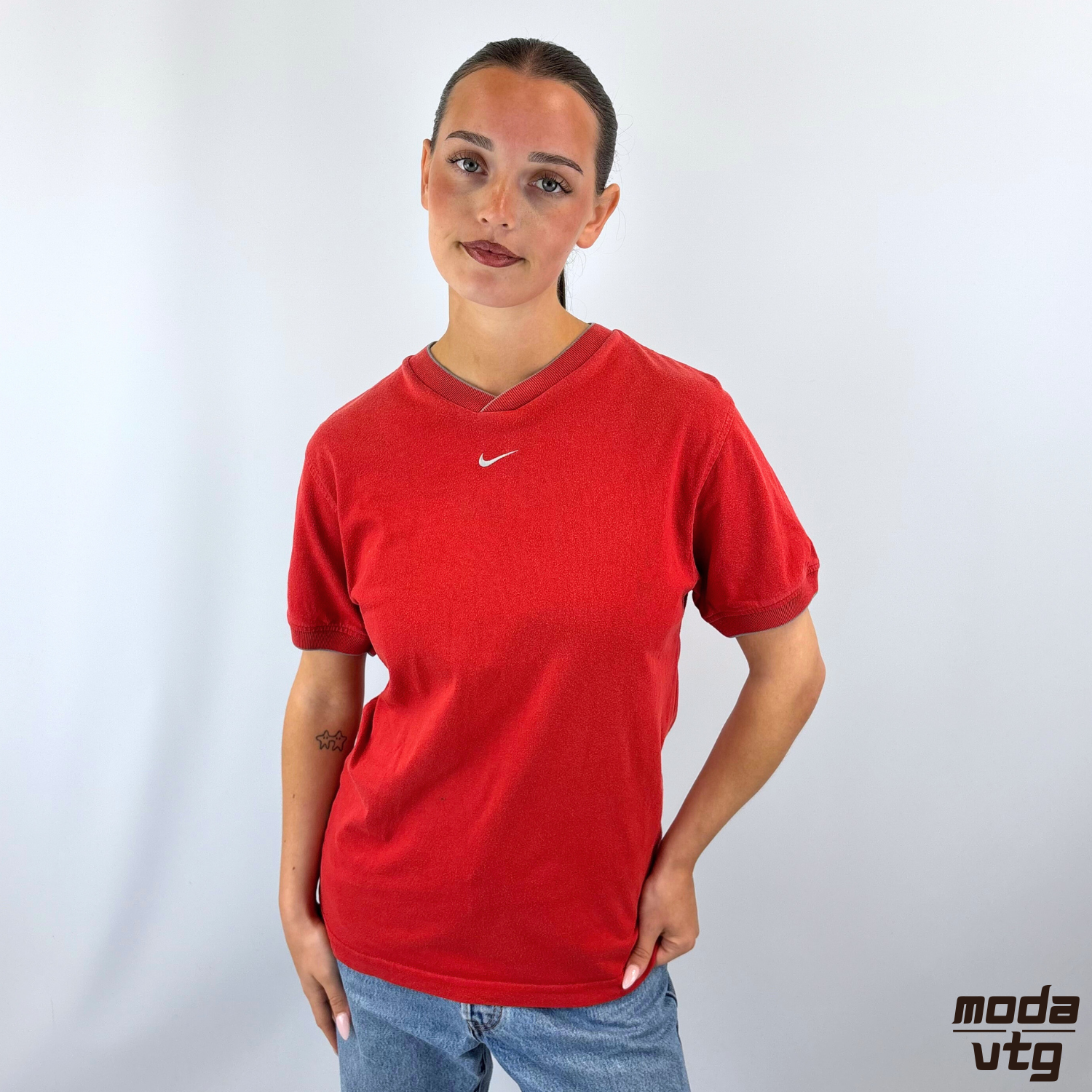 Vintage 90s Nike T-Shirt Red XS Swoosh