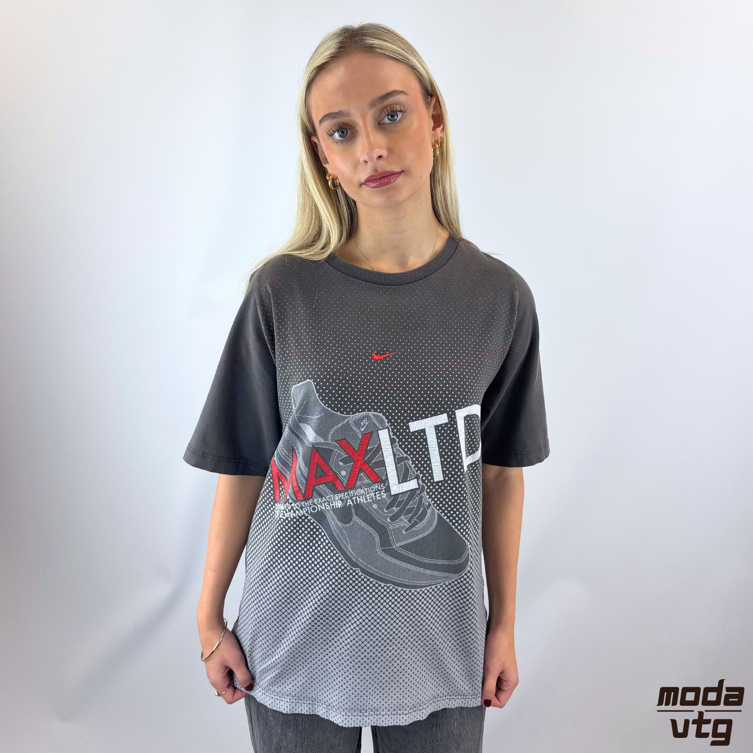 Vintage Y2K Nike Air T-Shirt Grey Large Max Ltd