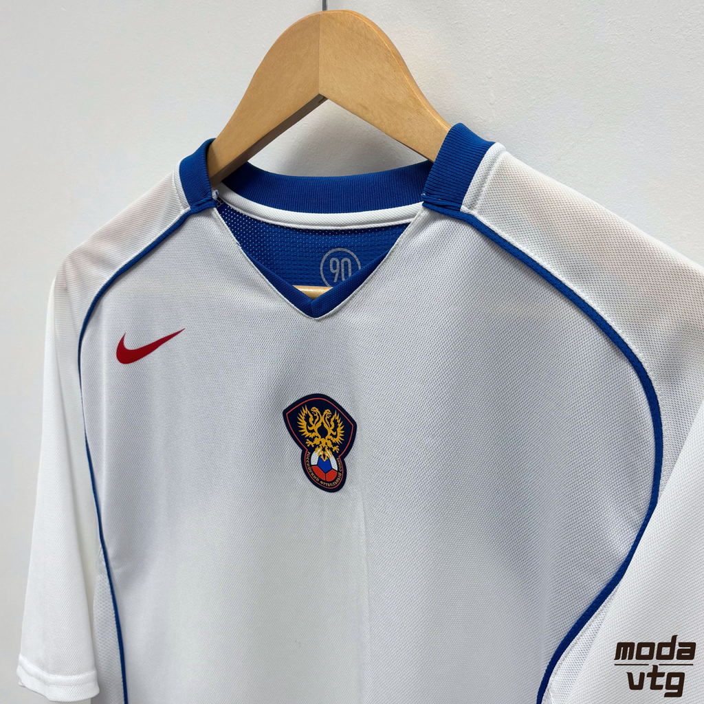 Vintage 2004/06 Russia Home Jersey White Large Retro Total 90