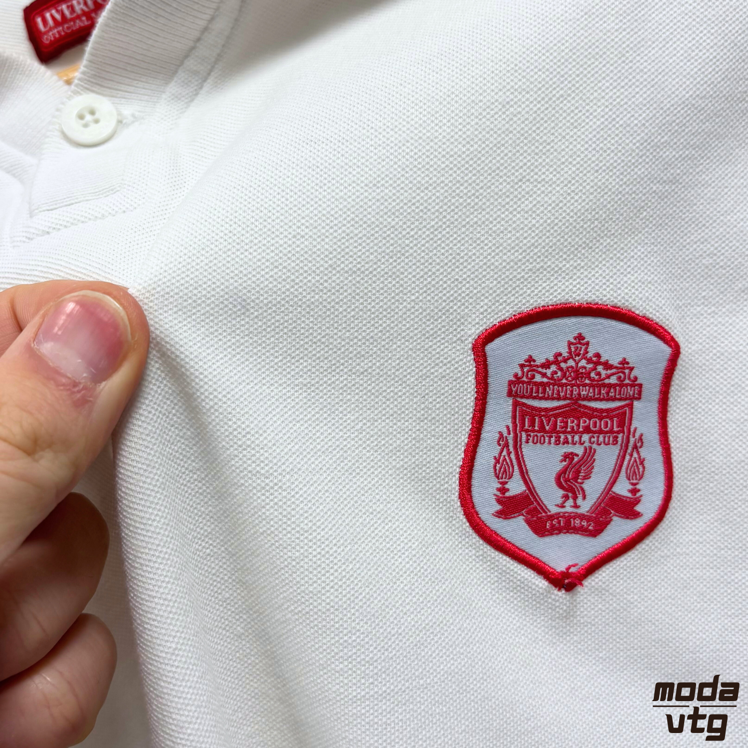 Vintage Y2K Liverpool FC Reebok White Polo