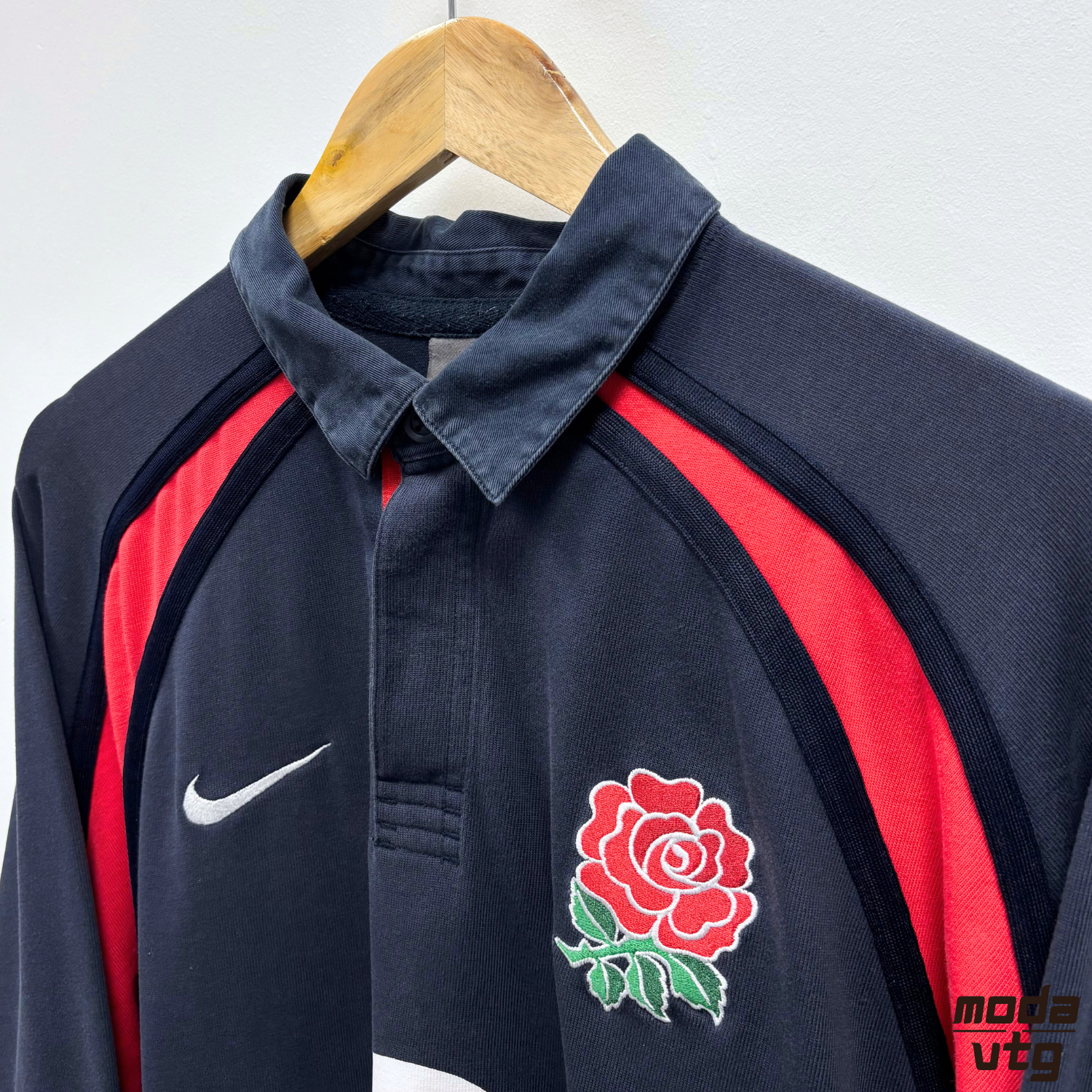 Vintage 2003 England Rugby Polo Navy XL