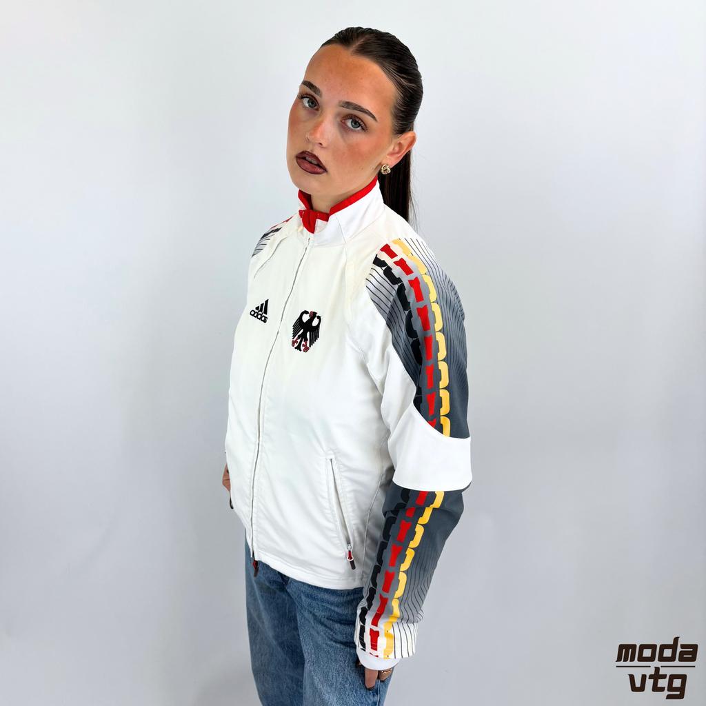 Vintage Y2K Adidas Track Jacket White Women’s Small Germany Olympics