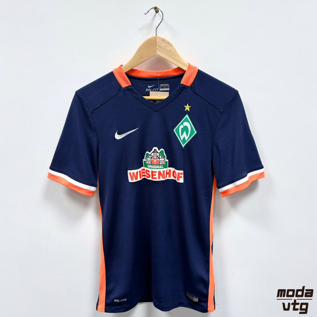 Vintage Y2K Werder Bremen Nike 2015/16 Away Kit Navy Small