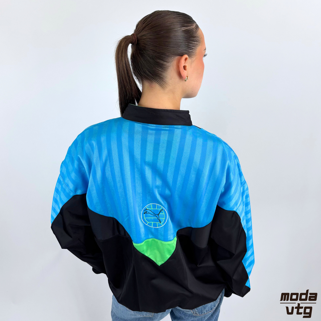 Vintage 90s Puma Track Jacket Blue Large Retro