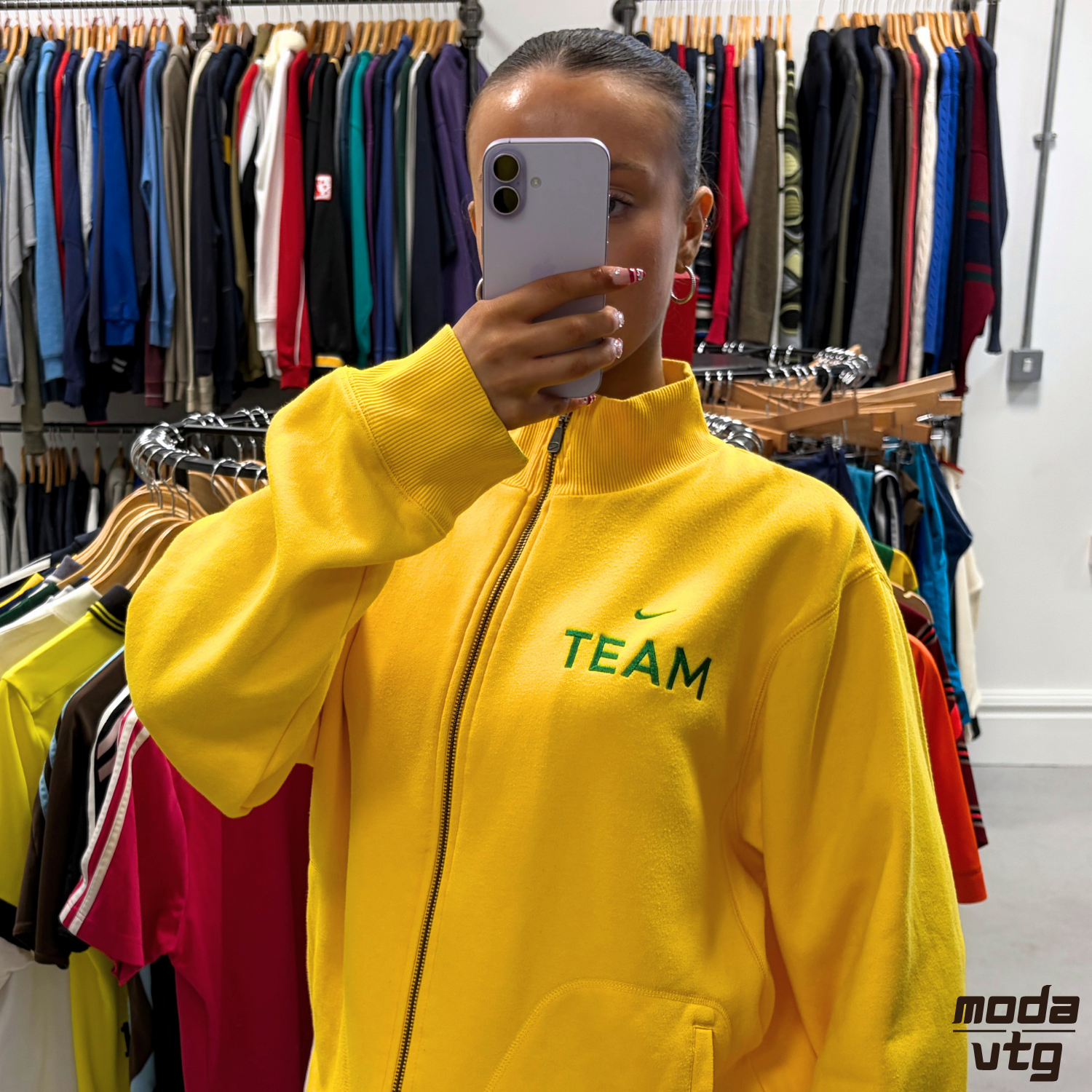 Vintage Y2K Nike Brazil Sweatshirt Yellow Large Retro Unisex