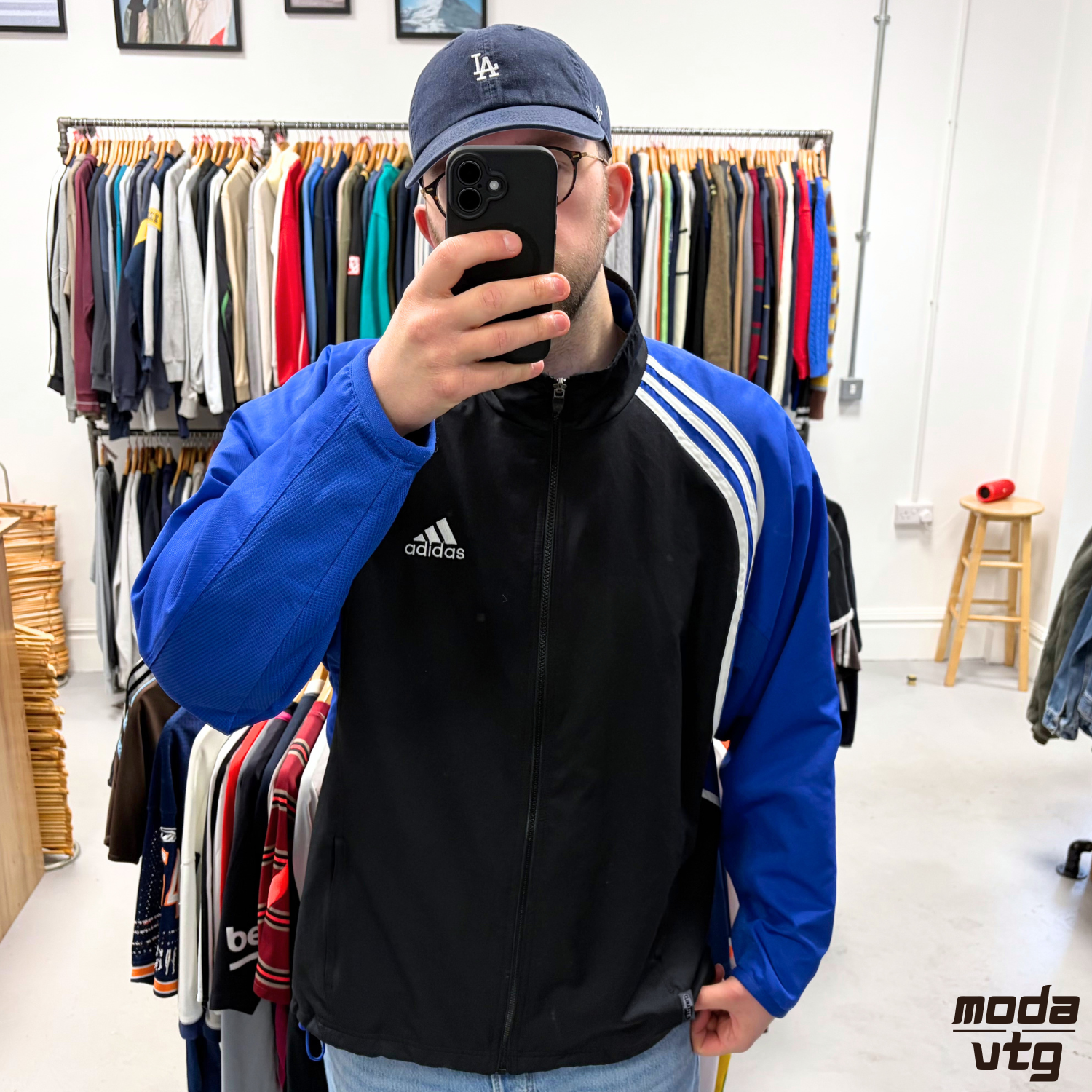Vintage 90s Adidas Track Jacket Blue XL Retro Unisex Festival