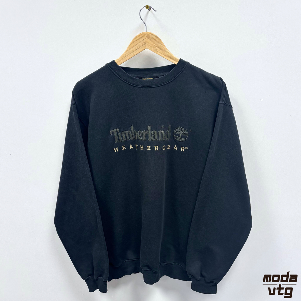 Vintage 90s Timberland Sweatshirt Black Medium Crewneck Retro
