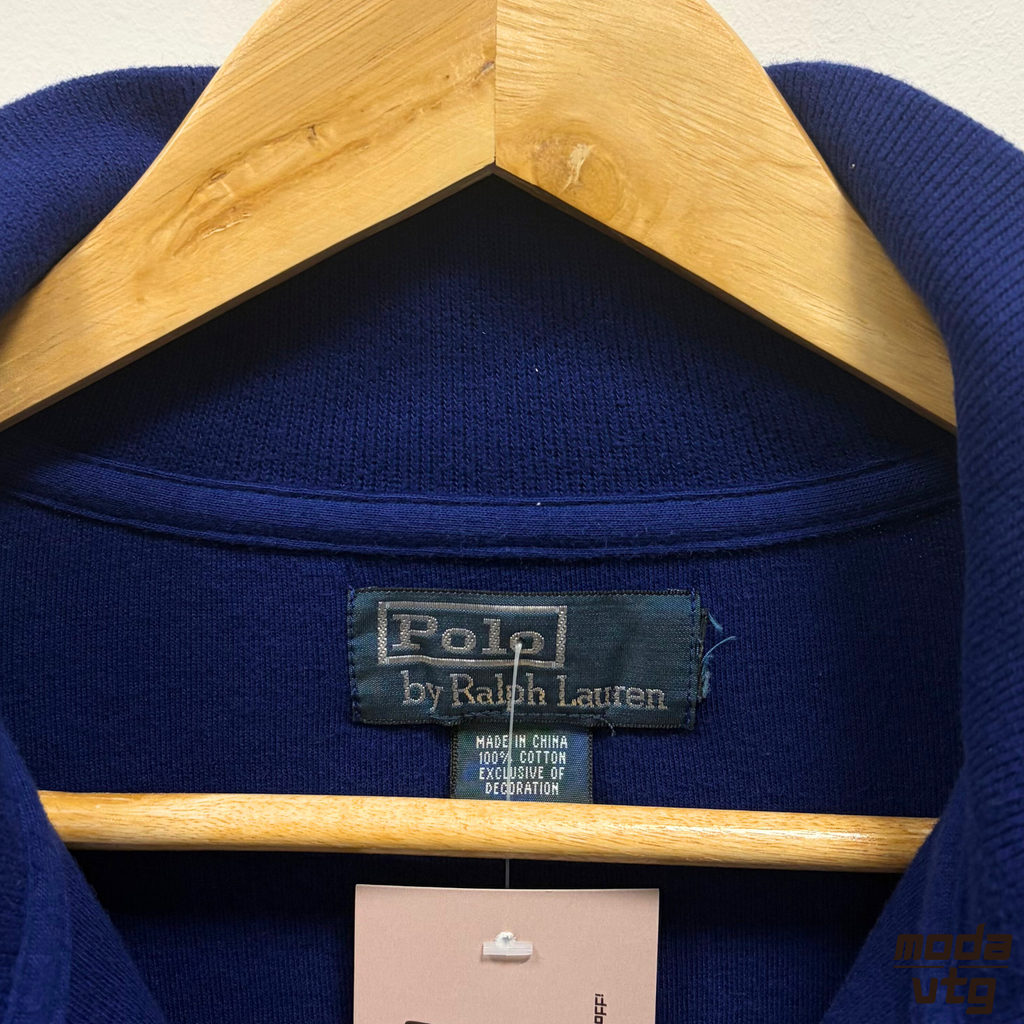 Vintage 90s Ralph Lauren Sweatshirt Navy XL Quarter Zip Retro