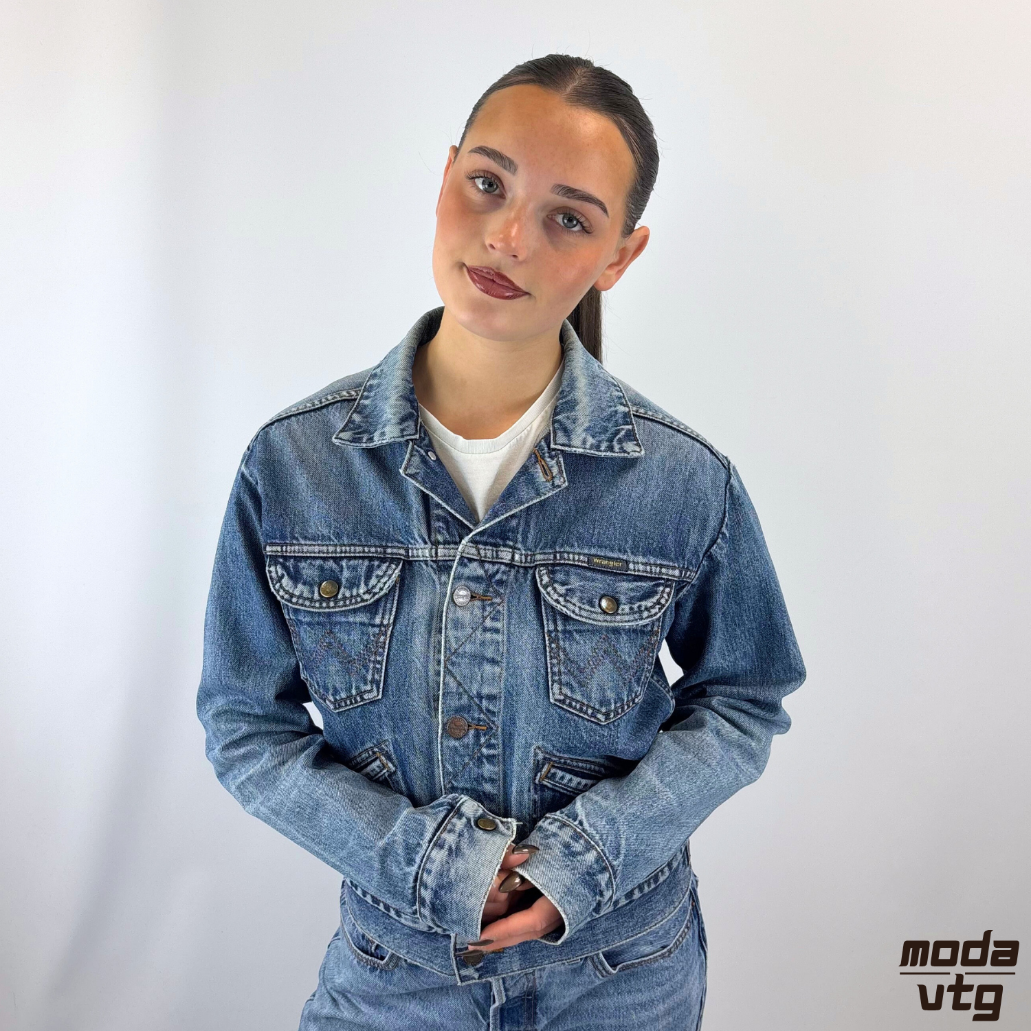 Vintage Y2K Wrangler Denim Jacket Blue Women’s Small