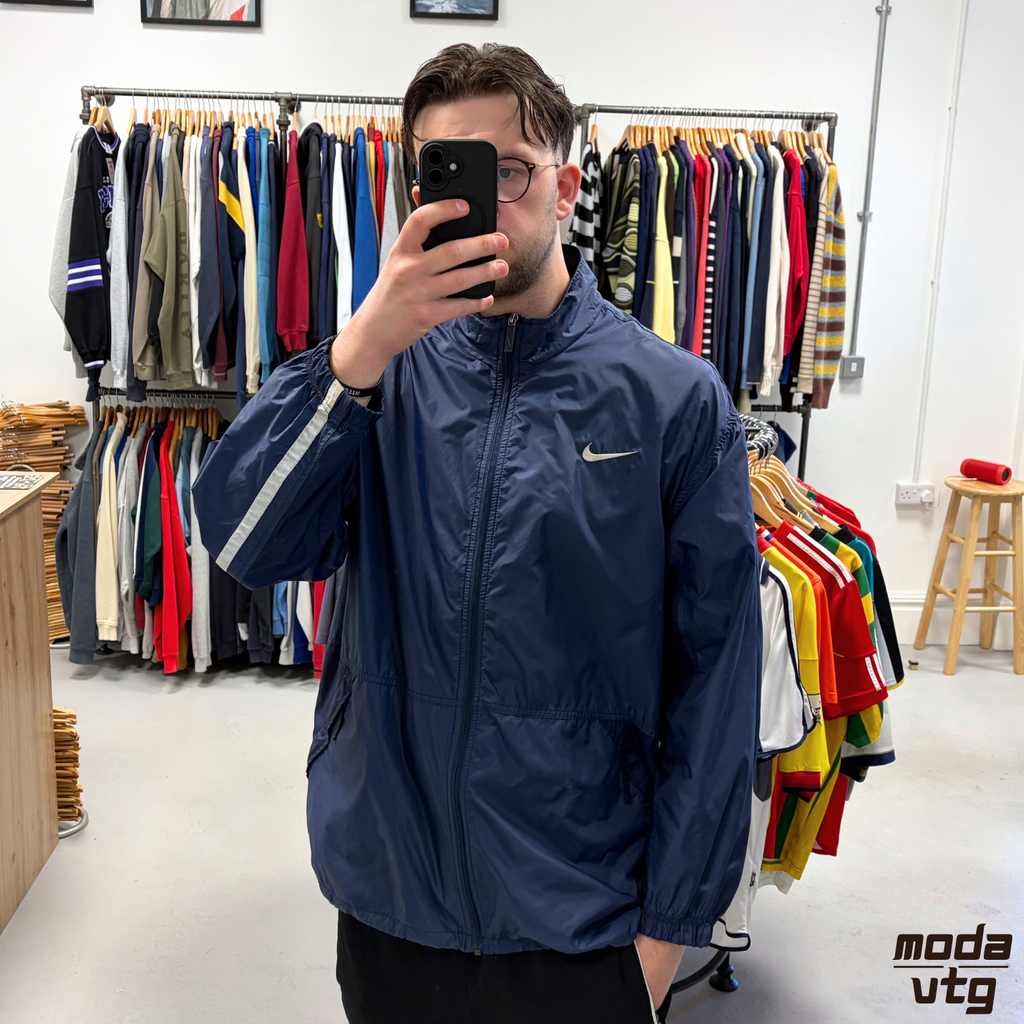 Vintage 90s Nike Raincoat Navy XL Windbreaker Winter Unisex