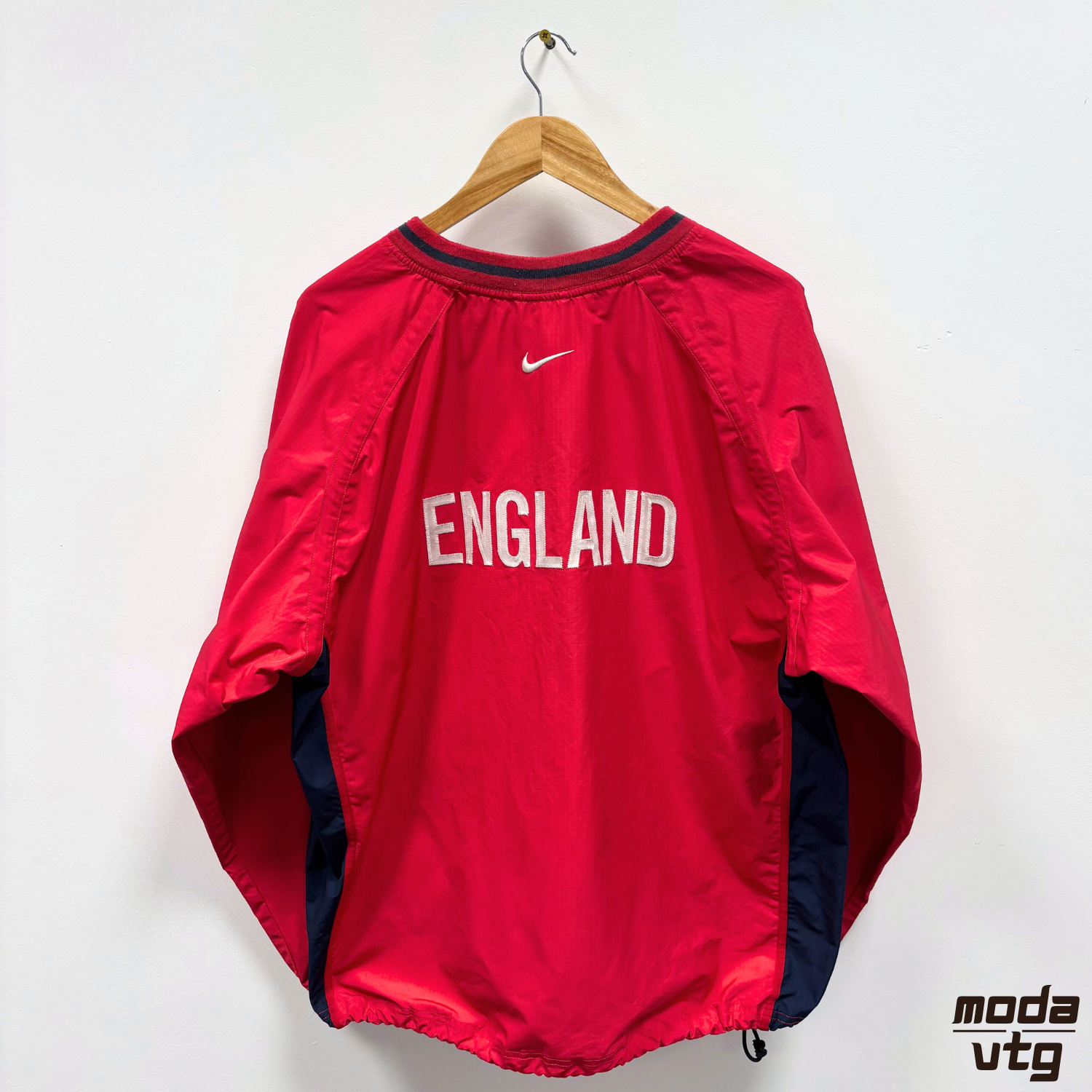 Vintage 1999/01 England Rugby Training Pullover Windbreaker Red Large Retro