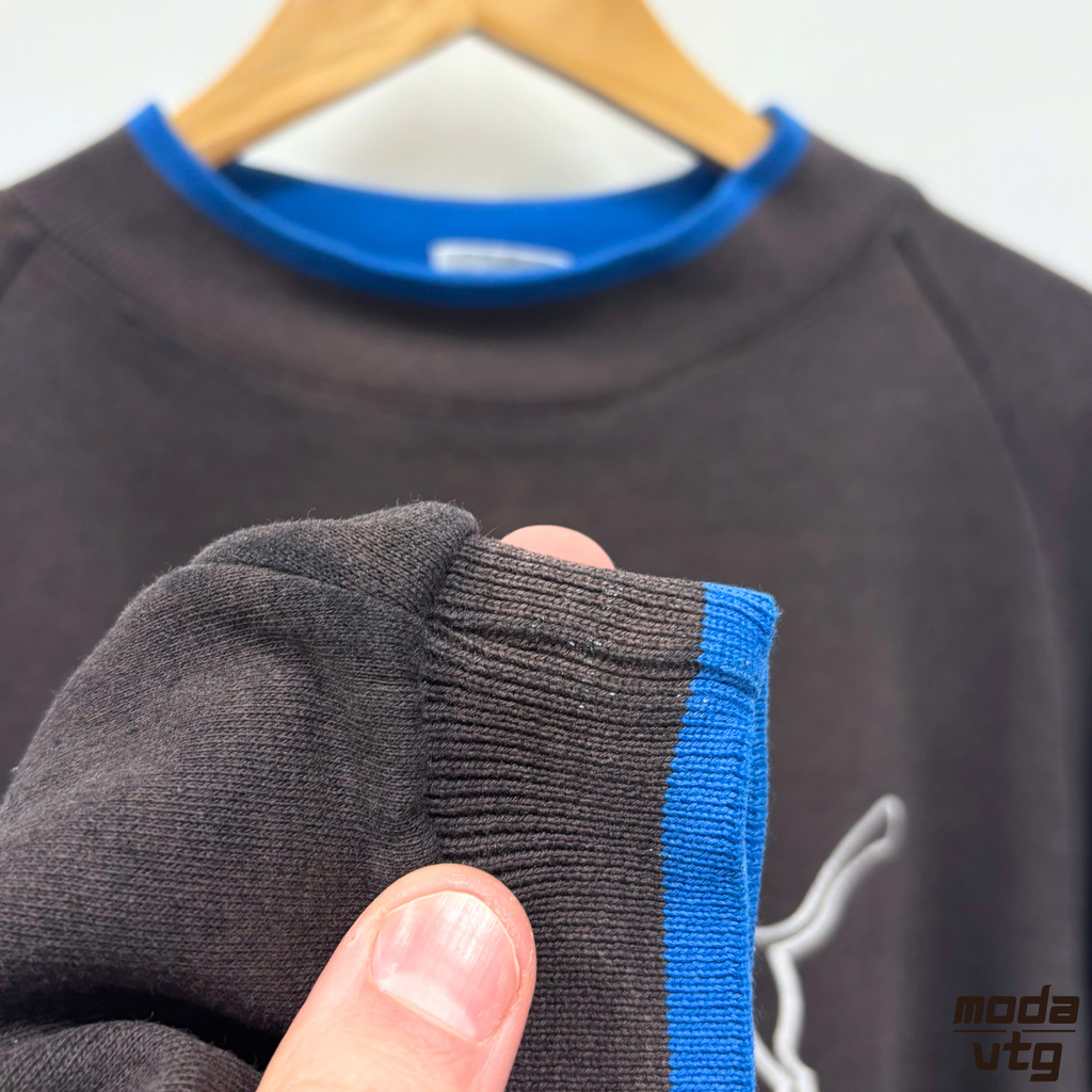 Vintage 90s Puma Sweatshirt Black Medium Crewneck Retro Sellout