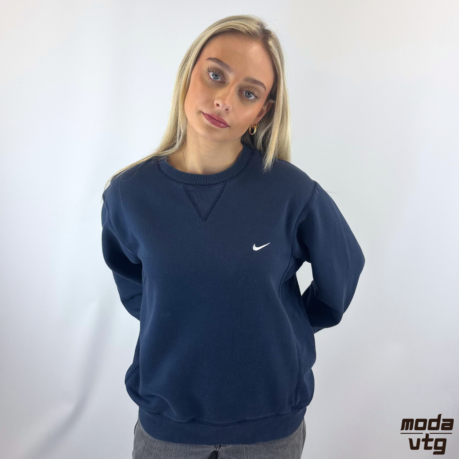 Vintage Y2K Nike Sweatshirt Navy Crewneck