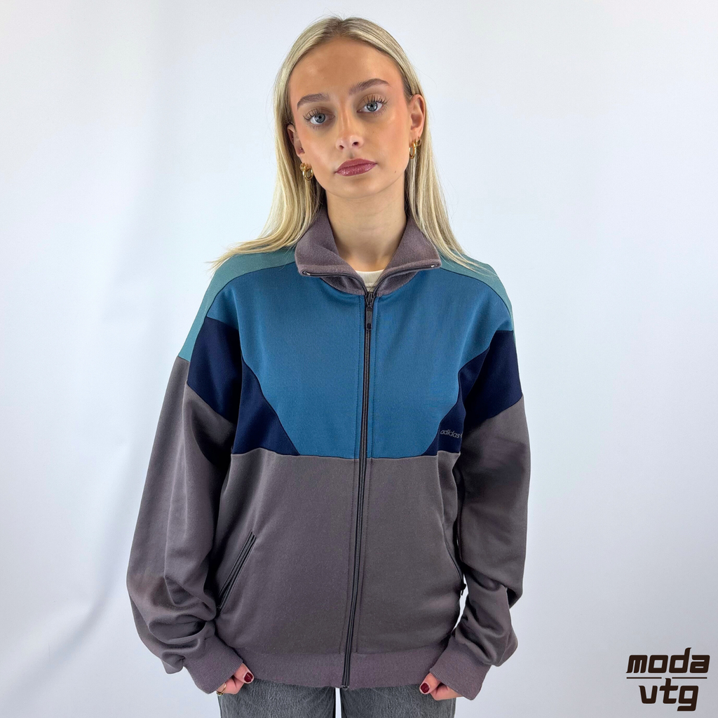 Vintage 80s Adidas Track Jacket Purple Large Retro