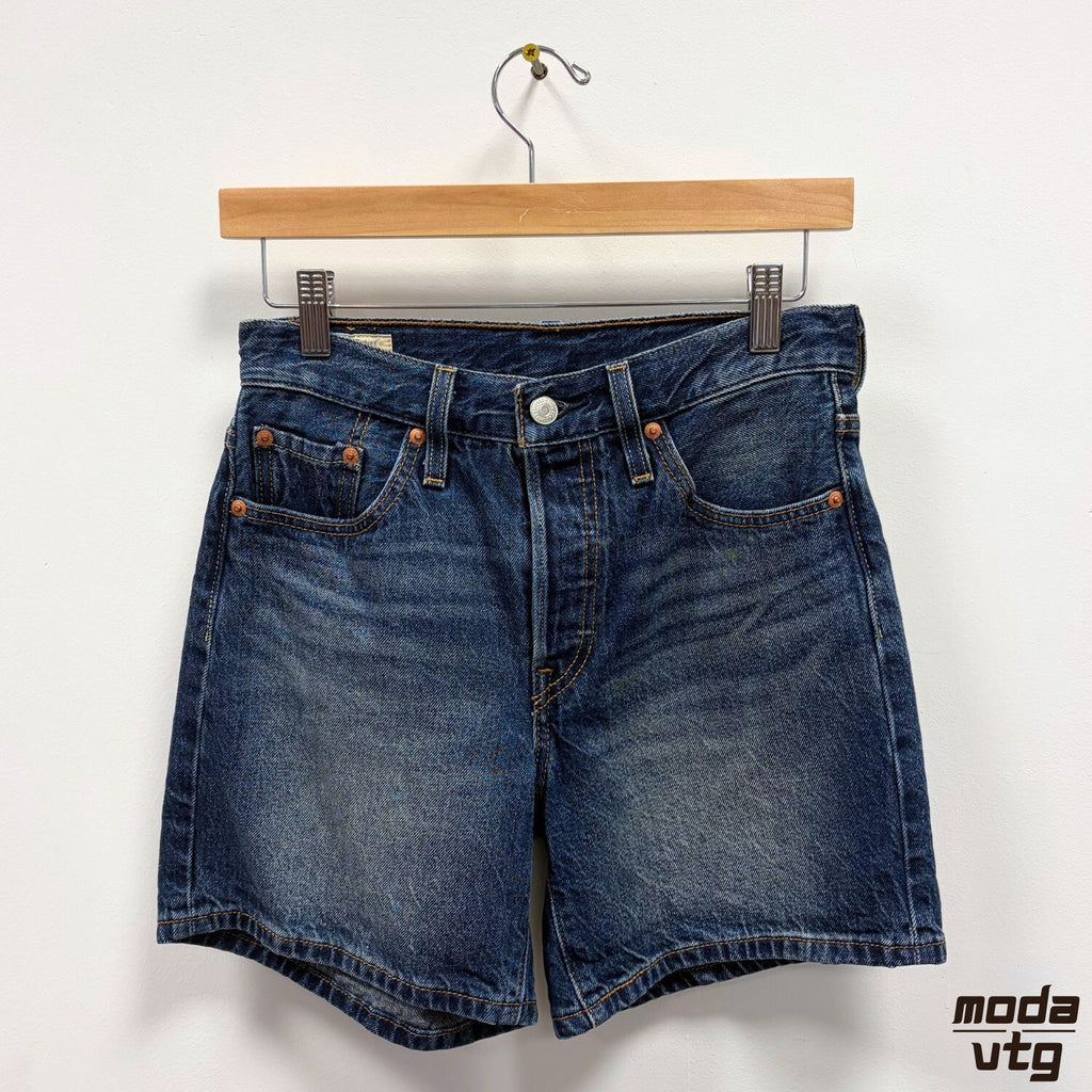 Levis 501 Denim Shorts Navy Womens Small Jorts Vintage Retro
